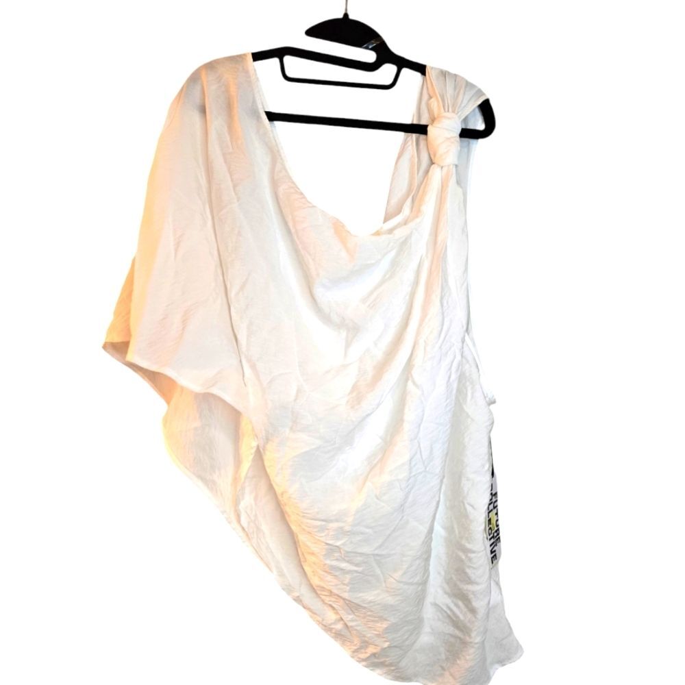 Future Collective - Target NEW Women's Plus Size 4X One Shoulder Knot Top White - Picture 2 of 13